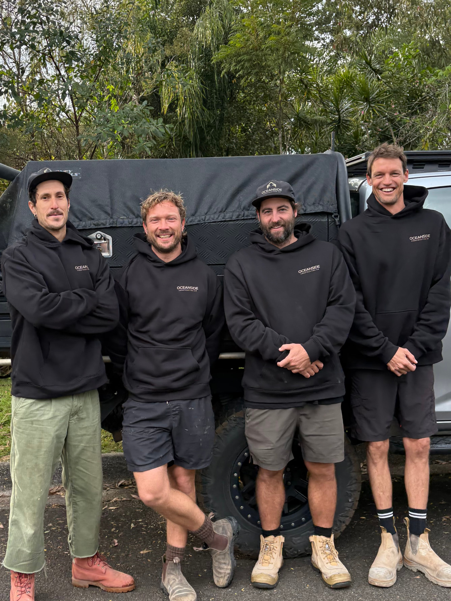 Rodrigo Nogueras, Brett Venn, Kahliff Glass and Sam Snowball of Oceanside Construction Co.